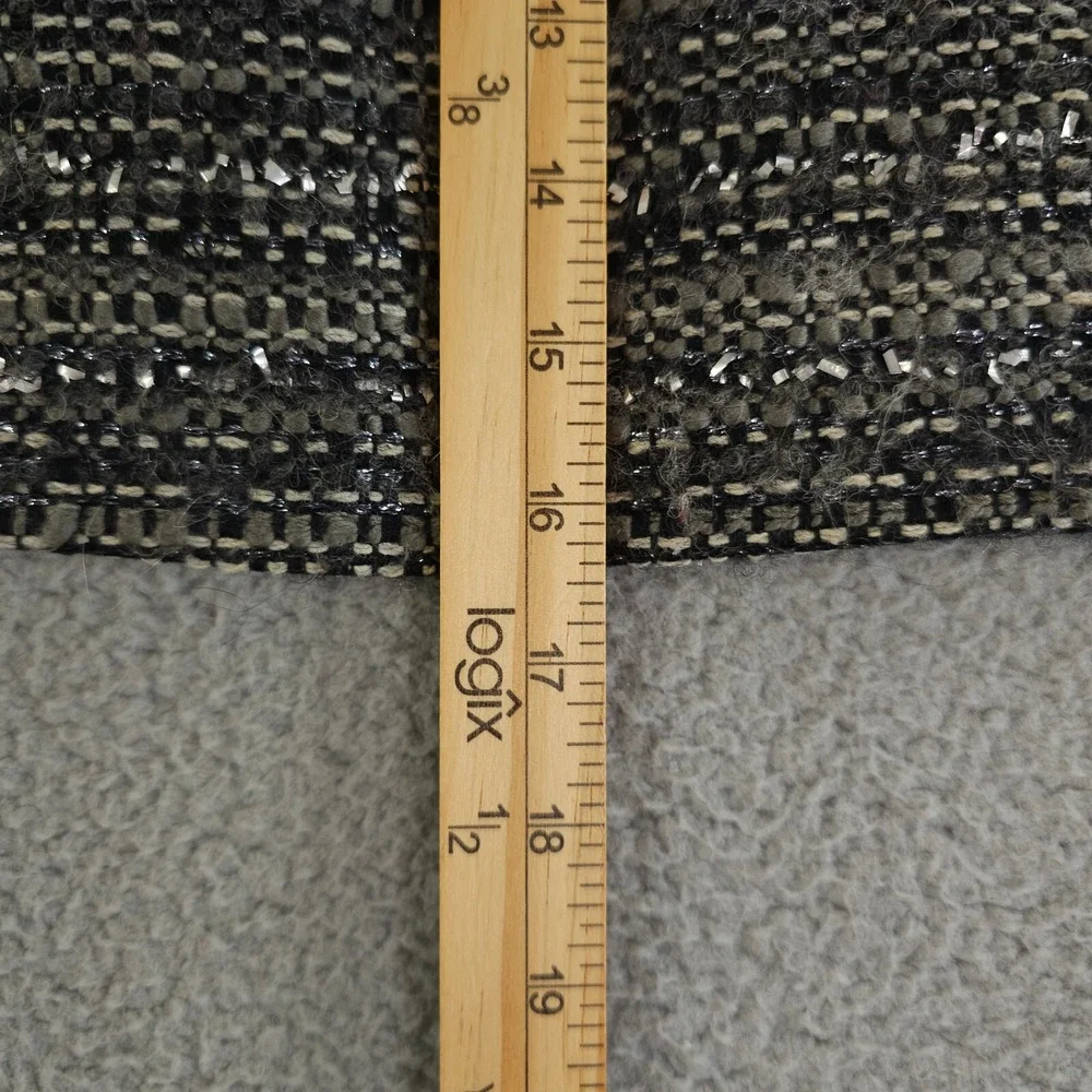 Tory Burch Ada Skirt Women 10 Granite Gray Metallic Tweed A Line Wool Blend Mini